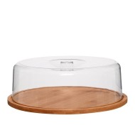 Boleira 27,5cm Em Bambu Com Tampa Acrílica Ecoktichen